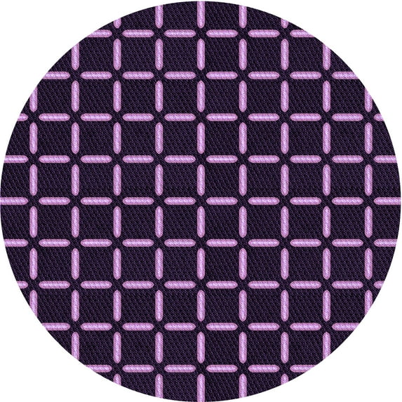 Ahgly Company Machine Washable Indoor Round Transitional Orchid Purple Area Rugs, 4' Round