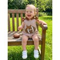thumbnail image 6 of RUINIXCW Newborn Baby Girl Football Outfit Gingham Plaid Bubble Romper Overalls Infant Baby Girl Clothes Casual Rugby Embroidery Bows Sleeveless Bodysuit Jumpsuit, 6 of 9