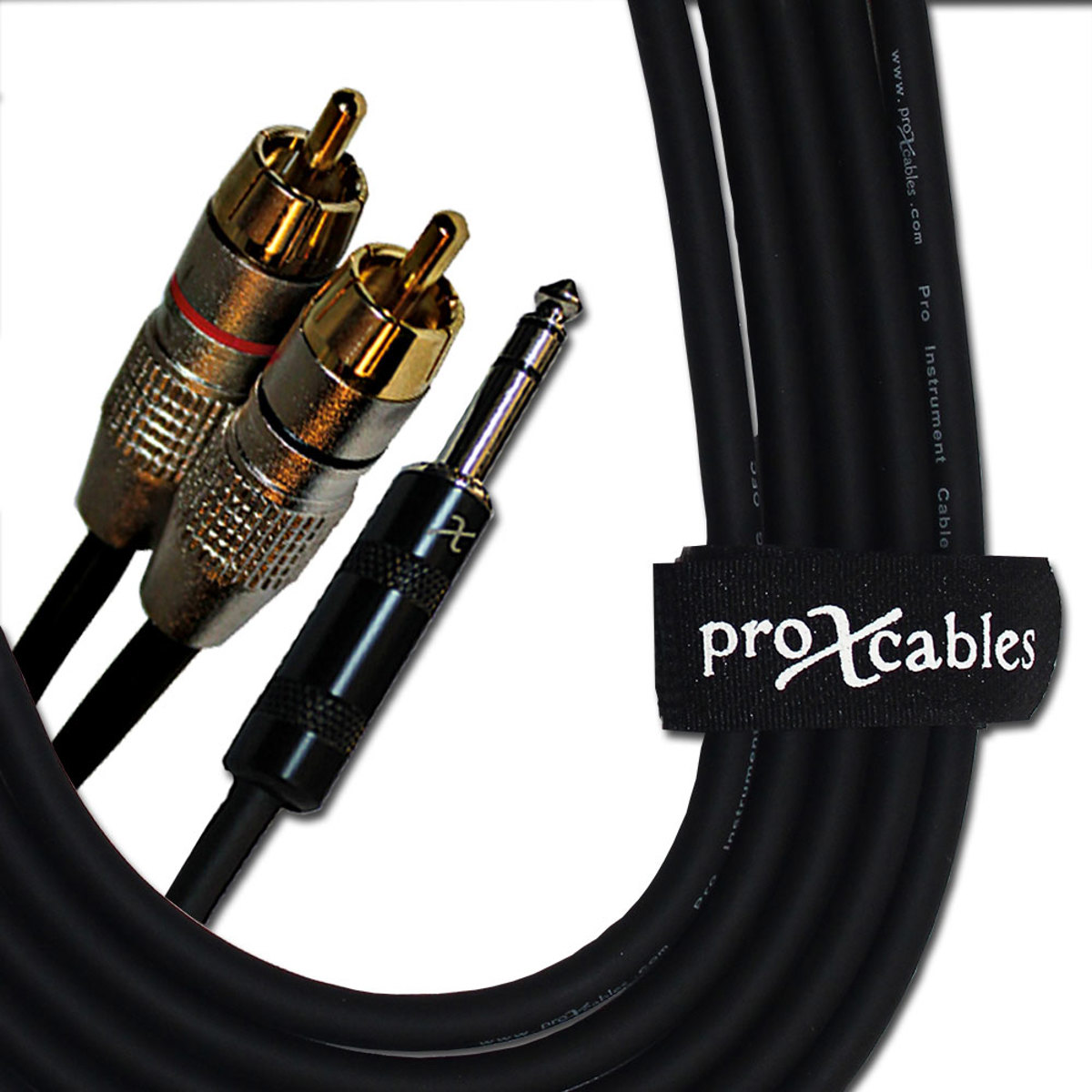 ProX XC-SYR03 3' 1/4" TRS-M Stereo to Dual RCA-M Unbalanced High Performance Audio Cable