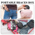 thumbnail image 5 of Retainer Case Round Retainer Container with Magnetic Closure Portable Orthodontic Denture Box Seal Textured Liner Multifunctional Mouth Guard Denture Holder Case for Braces Mouthguards (Black), 5 of 5