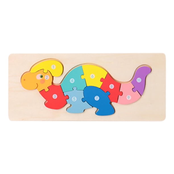 Rompecabezas de dibujos animados, juguete educativo, aprendizaje temprano preescolar, construcción de animales F
