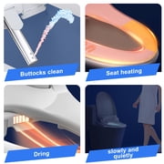 Kerde Smart Electronic Bidet Toilet Seat with Heated Seat and Dryer, Elongated White