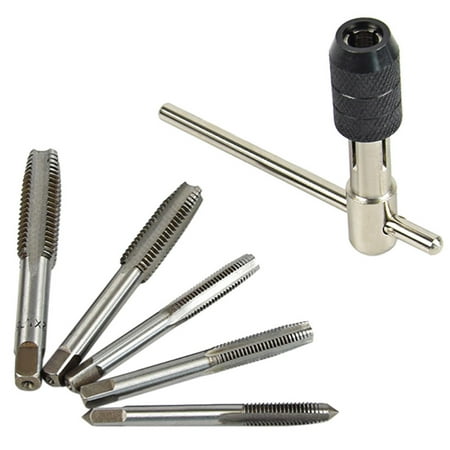 

Kangnenghuishiye Handle Ratchet Tap with 5pcs M3-M8 Machine Screw Thread Metric Plug Tap