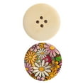 thumbnail image 3 of 100 Uds. Botones Color madera Natural impresión pintada accesorios de ropa DIY de cara ancha 30mm, 3 of 8