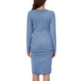 thumbnail image 4 of Women's Long Sleeve Maternity Dress Ruched Bodycon Dress Pregnancy Clothes, 4 of 6