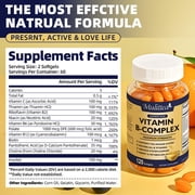 Mulittea Super B-Complex Capsules, Full Spectrum Vitamin B Blend with B12 & Folate, Energy & Nervous System Support, 120 Count