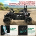 thumbnail image 4 of Funcid 24 Volt 2-Seater Ride on Toys, Ride on Cars with Remote Control, Metal Frame, 2 XL Electric Car for Kids, Power Car Wheels, UTV w/ Bluetooth, Music, 3 Speeds, Spring Suspension, Black, 4 of 9