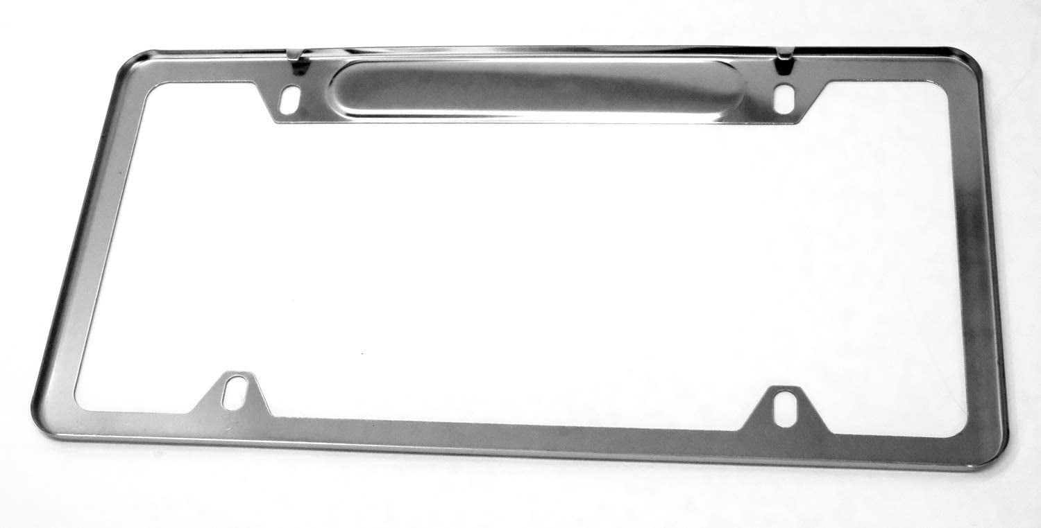 LFPartS Premium Slim Style Stainless Steel License Plate Frame (4 Holes,  Polished Mirror Finish)