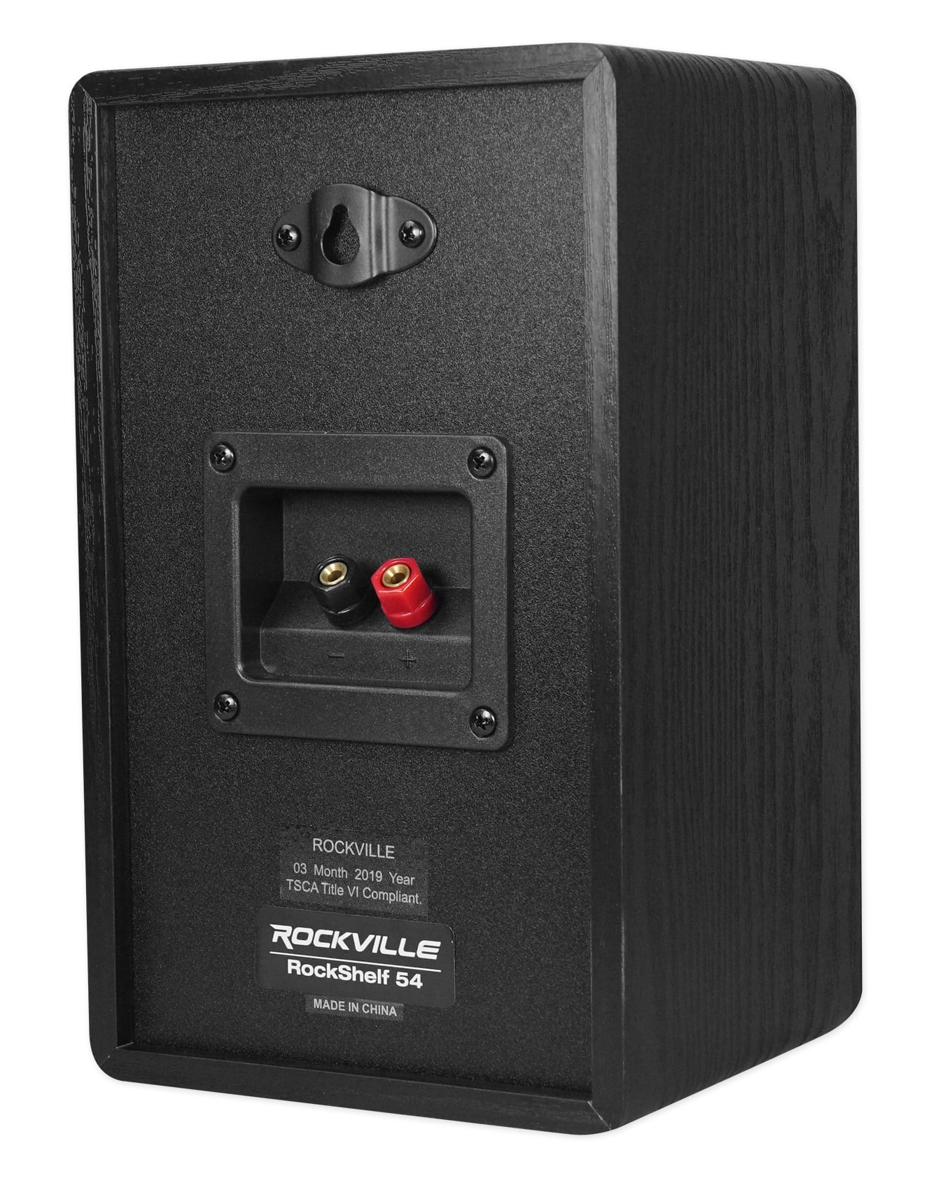 Pair Rockville RockShelf 54B Black 5.25" Home Bookshelf Speakers + 28" Stands