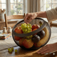 thumbnail image 3 of Frutero de Malla Metal Negro Centro de Mesa Cocina, 3 of 6