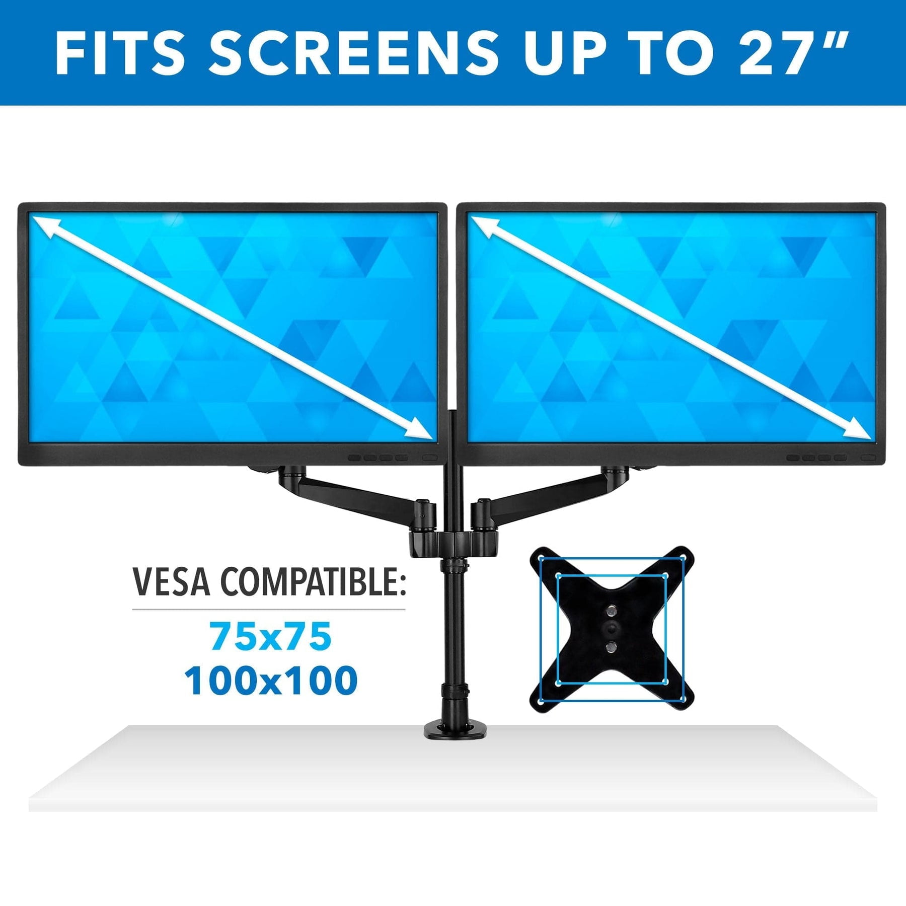 Mount-It! Extra Tall Dual Monitor Desk Mount | Fits 13"-32" Computer Screens | TAA Compliant