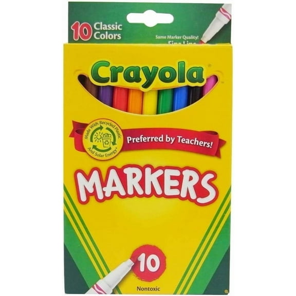 Crayola Classic Fine Markers Assorted Colors, 10 Count, 2 Pack