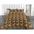 thumbnail image 2 of Ambesonne Koi Print Quilted Bedspread Set 3 Pcs, Chill Concept Asian Lotus, King, Orange Fawn and Dark Grey, 2 of 4