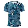 thumbnail image 3 of Big and Tall Shirts for Men Causal Short Sleeved Tropical Style Print T Shirt Heat compatible with Machine for T Shirts Pocket Men Plain Pack Night Shirt Set Mens Socks Size 13-15 Tee M, 3 of 4