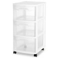 thumbnail image 1 of Sterilite 3 Drawer Storage Cart, Plastic Rolling Organizer with Wheels, 2 Pack, 1 of 10