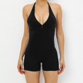 thumbnail image 2 of Tumotour Jumpsuits for Women Sleeveless Athletic Backless Short Rompers with Chest Pads Comfortable Bodysuits Casual Workout One Piece Seamless Jumpsuit for Trendy Gym Beach Vacation Summer Outfits, 2 of 4
