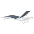 thumbnail image 4 of Lounge Chair Chaise, Set of 4, Aluminum, Metal, Steel, White Blue Navy, Modern Contemporary Urban Design, Outdoor Patio Balcony Cafe Bistro Garden Furniture Hotel Hospitality, 4 of 5