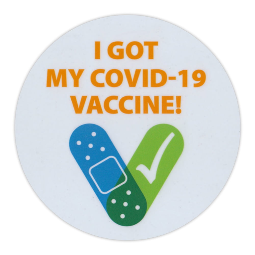 Round Magnet, I Got My COVID-19 Vaccine!, White, Official CDC Design, 4.75&quot; Magnetic Bumper