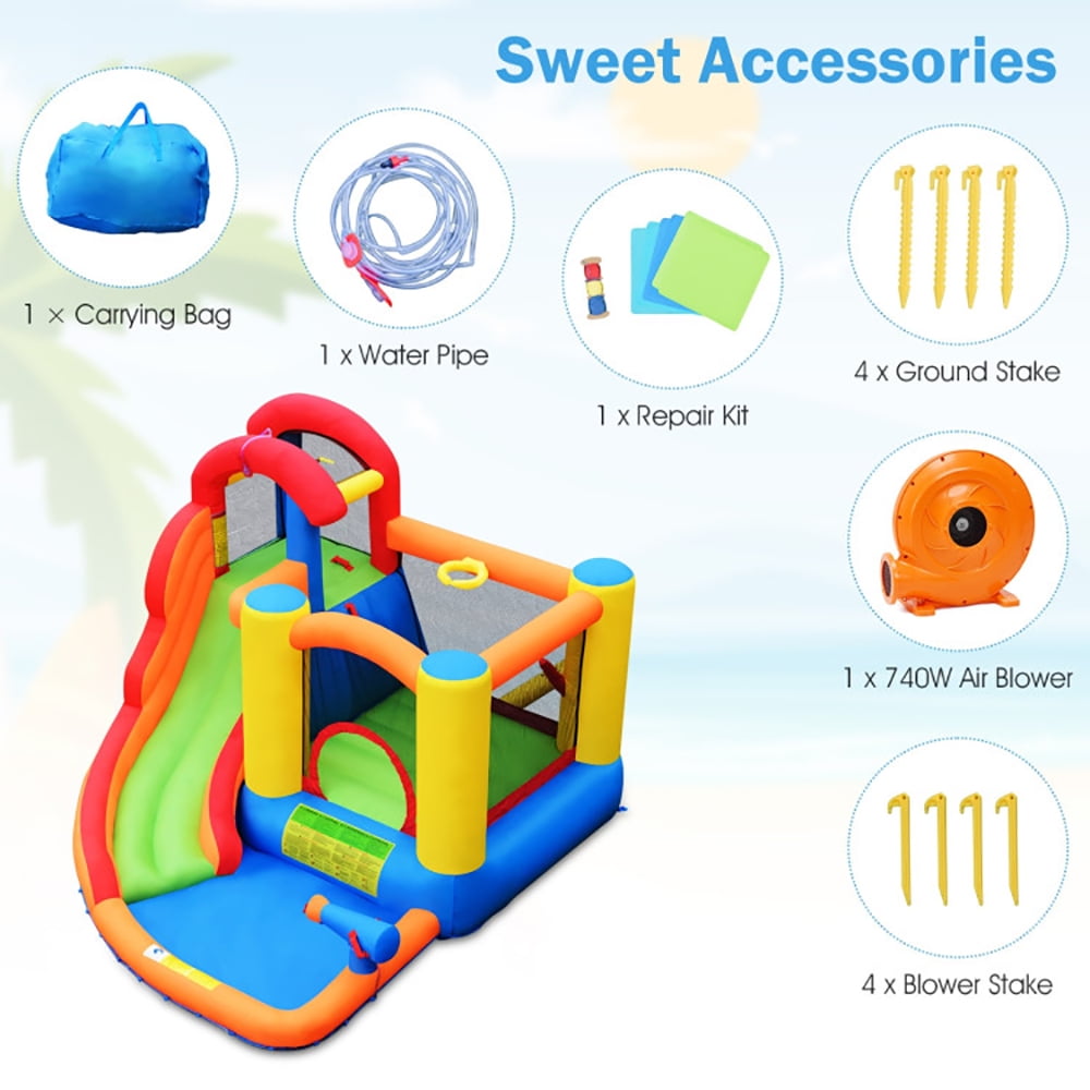 Aimee Lii 6-in-1 Water Park Bounce House for Outdoor Fun with Blower and Splash Pool, Bounce House Water Slide, Playhouse for Kids Outdoor Aimee Lii 6-in-1 Water Park Bounce House for Outdoor Fun with Blower and Splash Pool, Bounce House Water Slide, Playhouse for Kids Outdoor