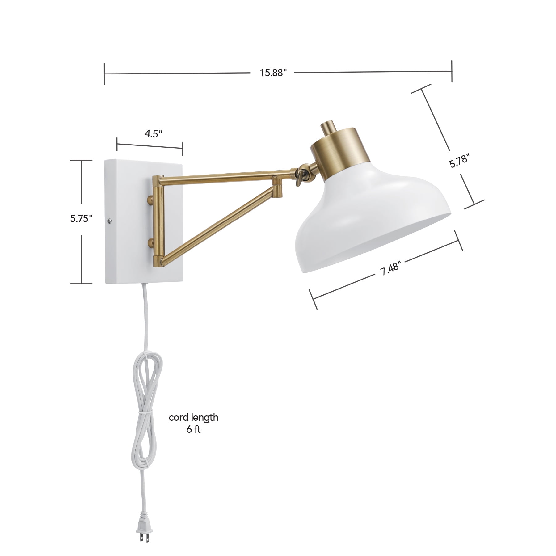 Ubuy Mid Century Modern Swing Arm Wall Lamp Lisa 18