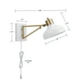 thumbnail image 5 of Globe Electric Berkeley 1-Light White and Brass Plug-in or Hardwire Swing Arm Indoor Wall Sconce, 5 of 10
