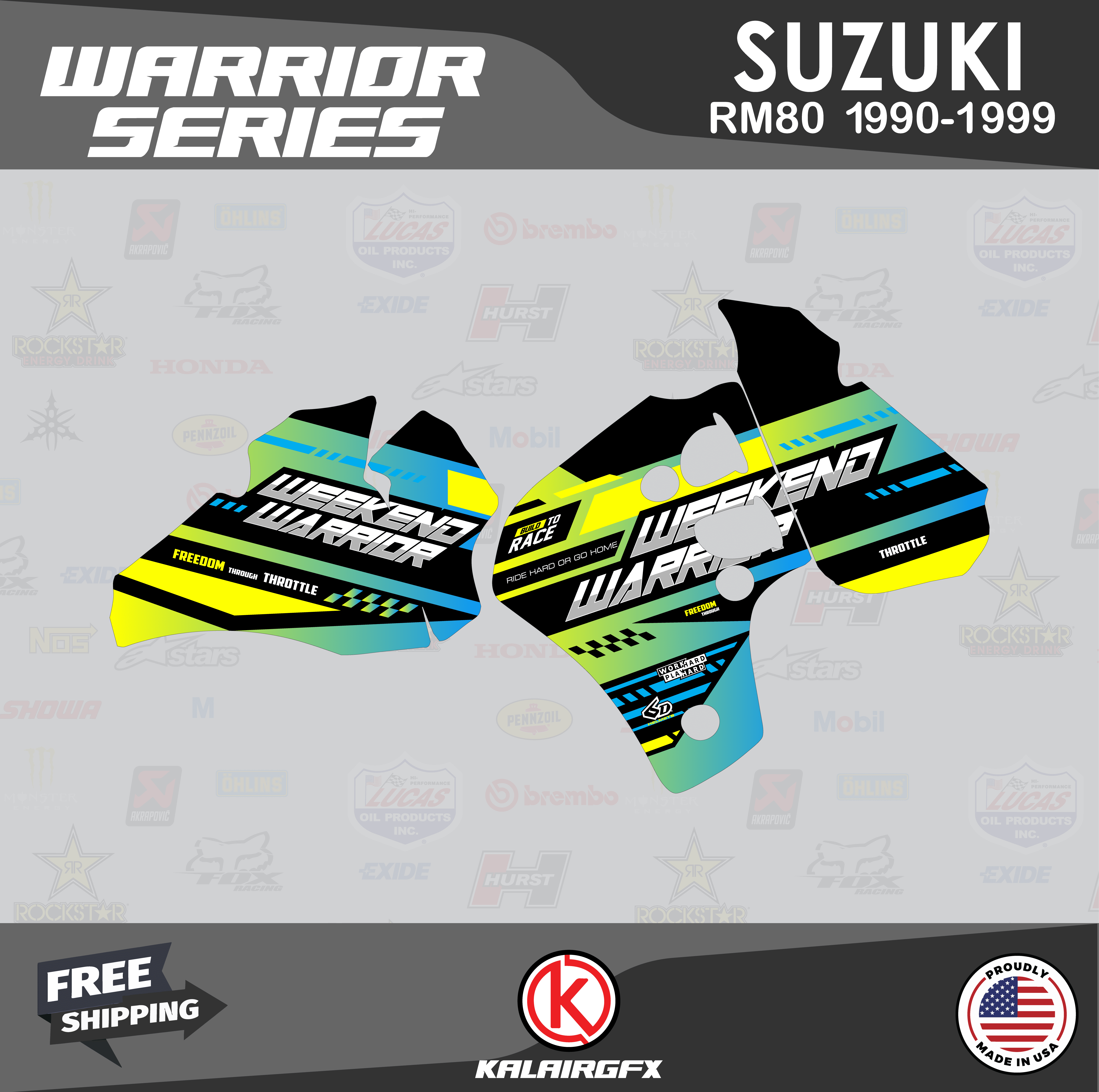 Kalair GFX Graphics Kit for Suzuki RM80 (1990-1999) Warrior Series