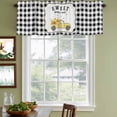 thumbnail image 4 of 2 Pack Valances for Windows, Yellow Truck Window Valances for Living Room/Bedroom/Bathroom, Spring Bees Honey Daisy Black Lattices Light Filtering Kitchen Curtain Valance 60"W x18" L, 4 of 9