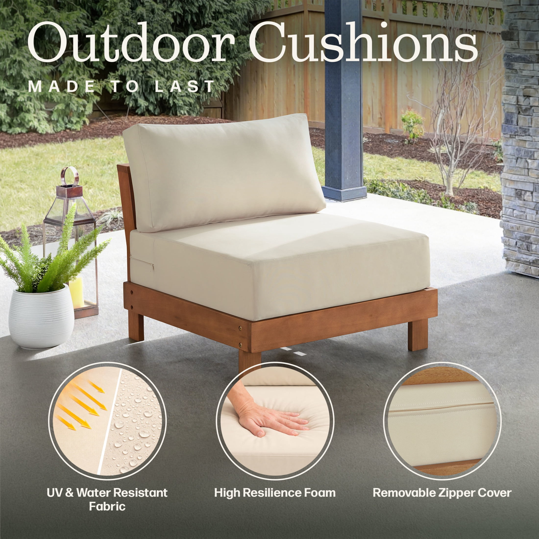 Alaterre Furniture Barton 4Pc Patio Furniture Set with Loveseat, Table and Chairs, Natural