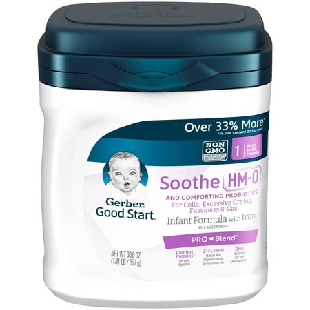 Gerber Good Start Soothe (HMO) Non-GMO Powder Infant Formula, Stage 1, 30.6