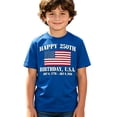thumbnail image 4 of FINALGANG Boys Kids Crew Neck Short Sleeve T Shirt With Happy 250Th Birthday Usa American Flag 1776-2026 Print Patriotic Casual Tee For Independence Day Blue 12-13 Years, 4 of 4