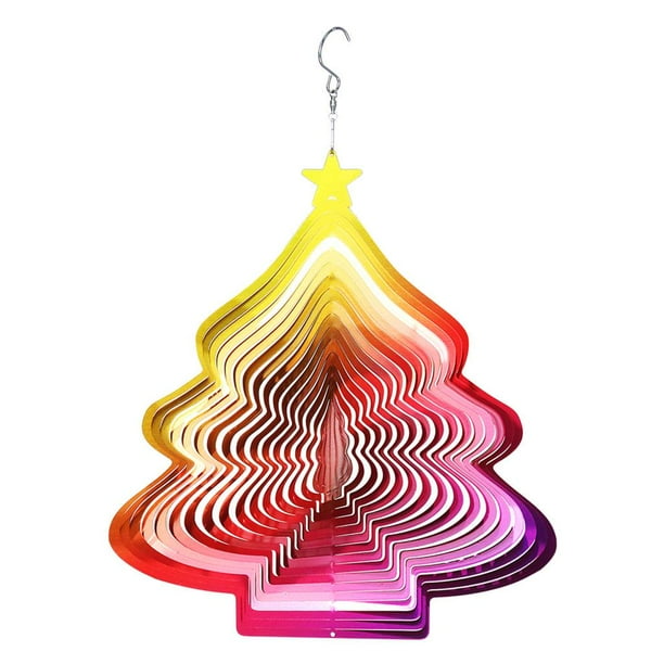 Wind Espiral Adornos Wind Catcher Colgante Decoración Arco Iris Colgante Regalo 3D Degradado de color kusrkot Hilanderos