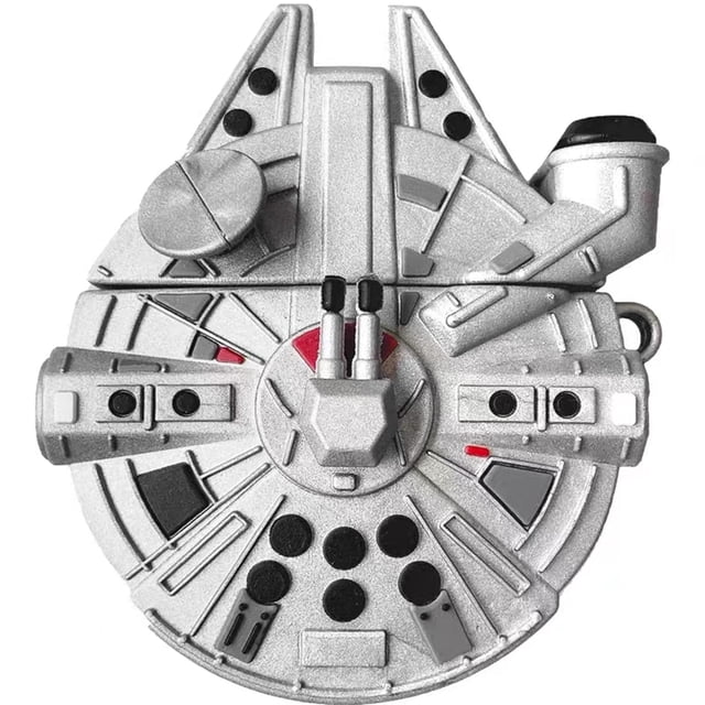 Funda de auriculares AOLABOKY para AirPods 1 y 2 Spacecraft Millennium Falcon
