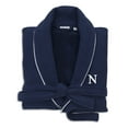 thumbnail image 5 of Authentic Hotel and Spa  Navy Blue Unisex Turkish Cotton Waffle Weave Terry Bath Robe with White Block Monogram M S/M, 5 of 5
