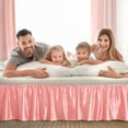 thumbnail image 4 of PiccoCasa Satin Silk Wrap Around Bed Skirt Dust Ruffle 18" Drop, King Coral Pink, 4 of 8