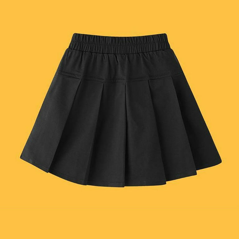 REDARER Girls Pleated Skirt Elastic Waist A-Line Mini Skirt School