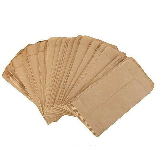 stanreset 100pcs Kraft Paper Seed Bag Eco-Friendly Seed Protective Envelope Multi-Purposes Garden Seed Storage Bag Tear Resistant Seed Protector