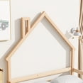 thumbnail image 2 of Kacho Full Size Bed Frame, Twin Plarform Bed with Headboard Bed, Solid Wood Floor Bed for with Handrails ,Slats, Floor Bed for Bedroom, No Box Spring Needed, Easy Assembly, Natural, 2 of 8
