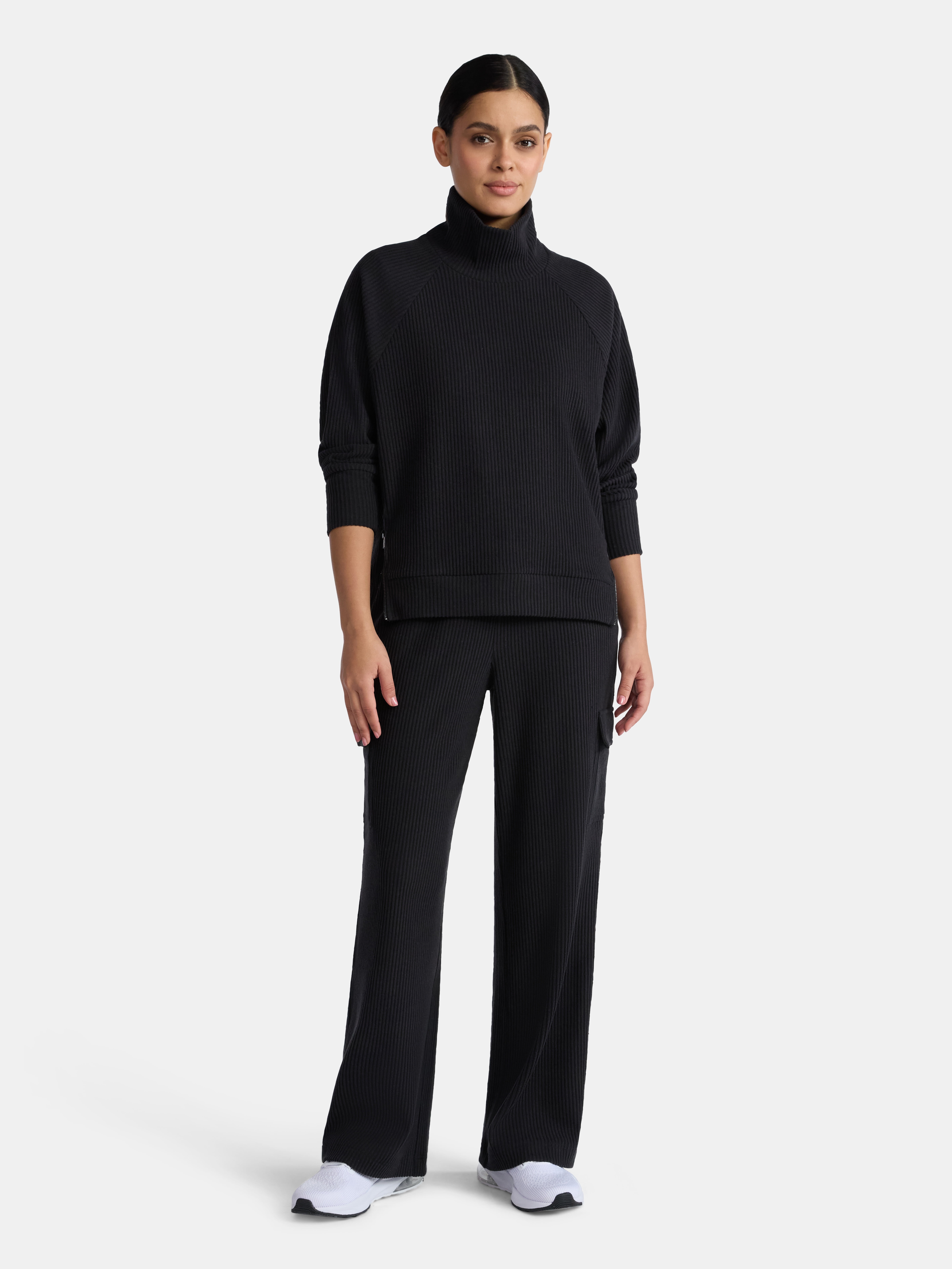 Avia Women's Corded Wide-Leg Cargo Pants, 30'' Inseam, Sizes XS-3XL