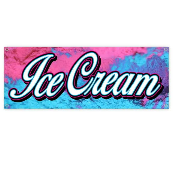 Ice Cream Rainbow 13 oz Vinyl Banner With Metal Grommets