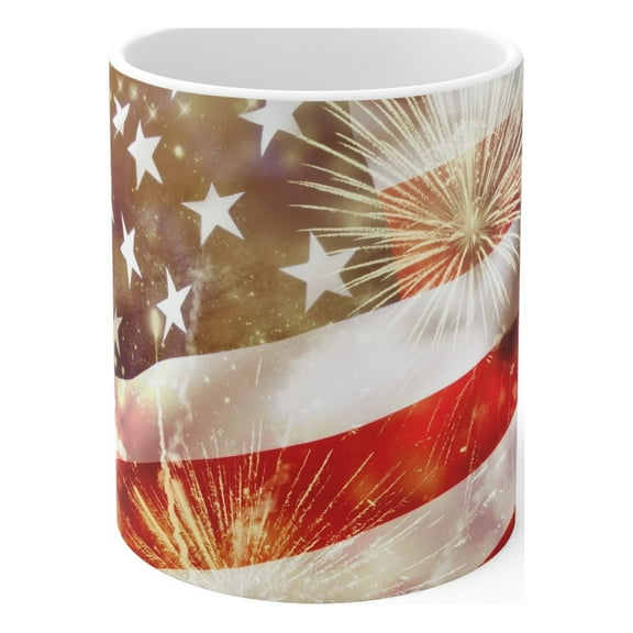 Ceramic Mug 11oz - American Flag 4th of July