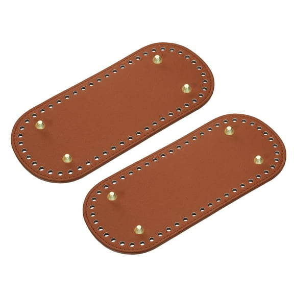 Oval Bag Bottom Shaper Pad, 2Pack 22x10cm PU Leather Cushion Base Brown
