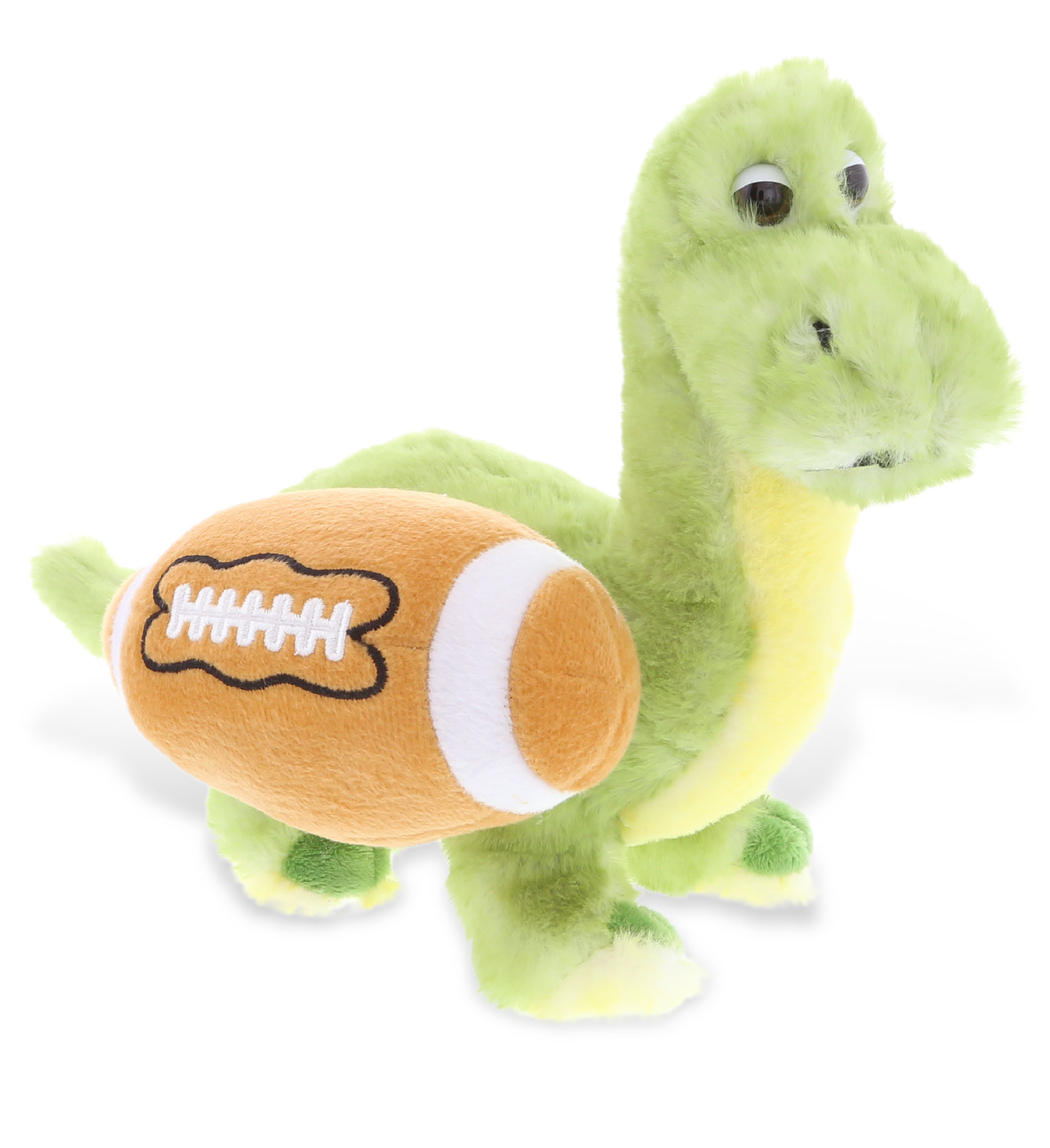 DolliBu Green Dinosaur Stuffed Animal with Football Plush Soft Plush
