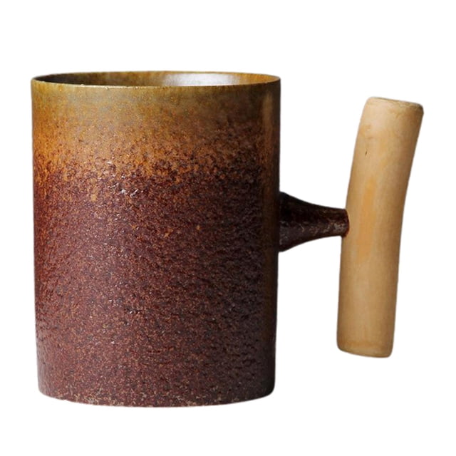 Taza de café de cerámica de estilo japonés, elegante taza de bebida con esmalte de óxido con asa para Multi