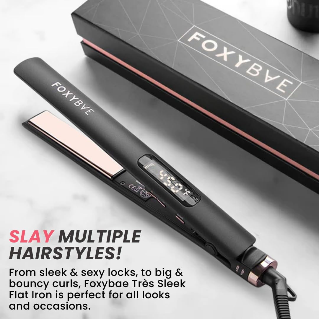 FoxyBae Rose Gold Tres Sleek Titanium Flat Iron Walmart