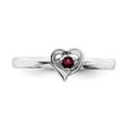 thumbnail image 4 of 925 Sterling Silver Stackable Expressions Created Ruby Heart Ring Size: 10; for Adults and Teens; for Women and Men, 4 of 5