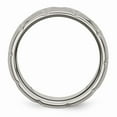 thumbnail image 2 of Grey Titanium Ring Band Wedding Beveled Edge Notched 8mm Brushed, 2 of 6