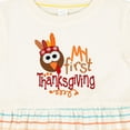 thumbnail image 4 of Inktastic My 1st Thanksgiving Cute Turkey with Feathers Girls Baby Dress, 4 of 5