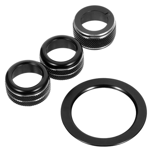BESTYASH Aluminum Alloy Button Covers Set, Black Push Button Protectors for Car Interior Dashboard Accessories