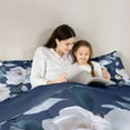 thumbnail image 5 of jejeloiu Vintage Cartoon Floral Bedding Comforter Set,Modern Abstract Aesthetic Twin Comforter Sets,Deepblue Green White Bedding Set For Men Women,Breathable Home Decor Reversible,2pcs, 5 of 8