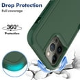 thumbnail image 2 of Defender Case for iPhone 13 Pro Max 6.7'' - Heavy Duty 1 in 1 Design Rugged Full Body Dustproof Shockproof Bumper Non-Slip Protective Cover,Green,For iPhone 13 Pro Max, 2 of 10